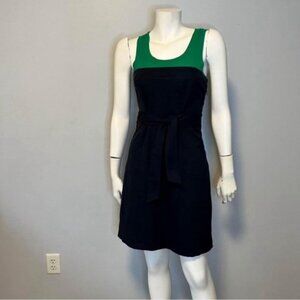 Theory Women's Black Green Sleeveless Scoop Neck Tailored Dress Size 4